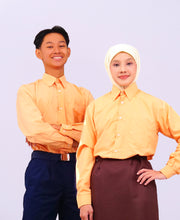 Canggih – Kemeja Sekolah Lengan Panjang (Kolar Keras) – Oren Cair CP021-OR image 0