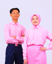 Canggih – Kemeja Sekolah Lengan Panjang (Kolar Keras) – Merah Jambu CP021-LPK image 0