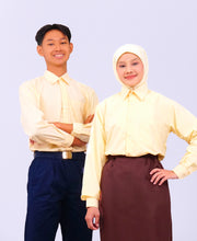 Canggih – Kemeja Sekolah Lengan Panjang (Kolar Keras) – Coklat Cair CP021-LBR image 0