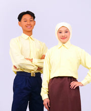 Canggih – Kemeja Sekolah Lengan Panjang (Kolar Keras) – Kuning Cair CP021-LYL image 0