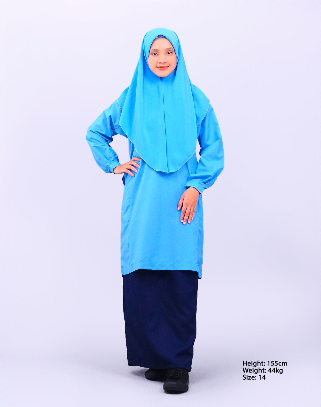 Canggih – Baju Kurung Ummi Sekolah Agama – Biru CU-009B image 2