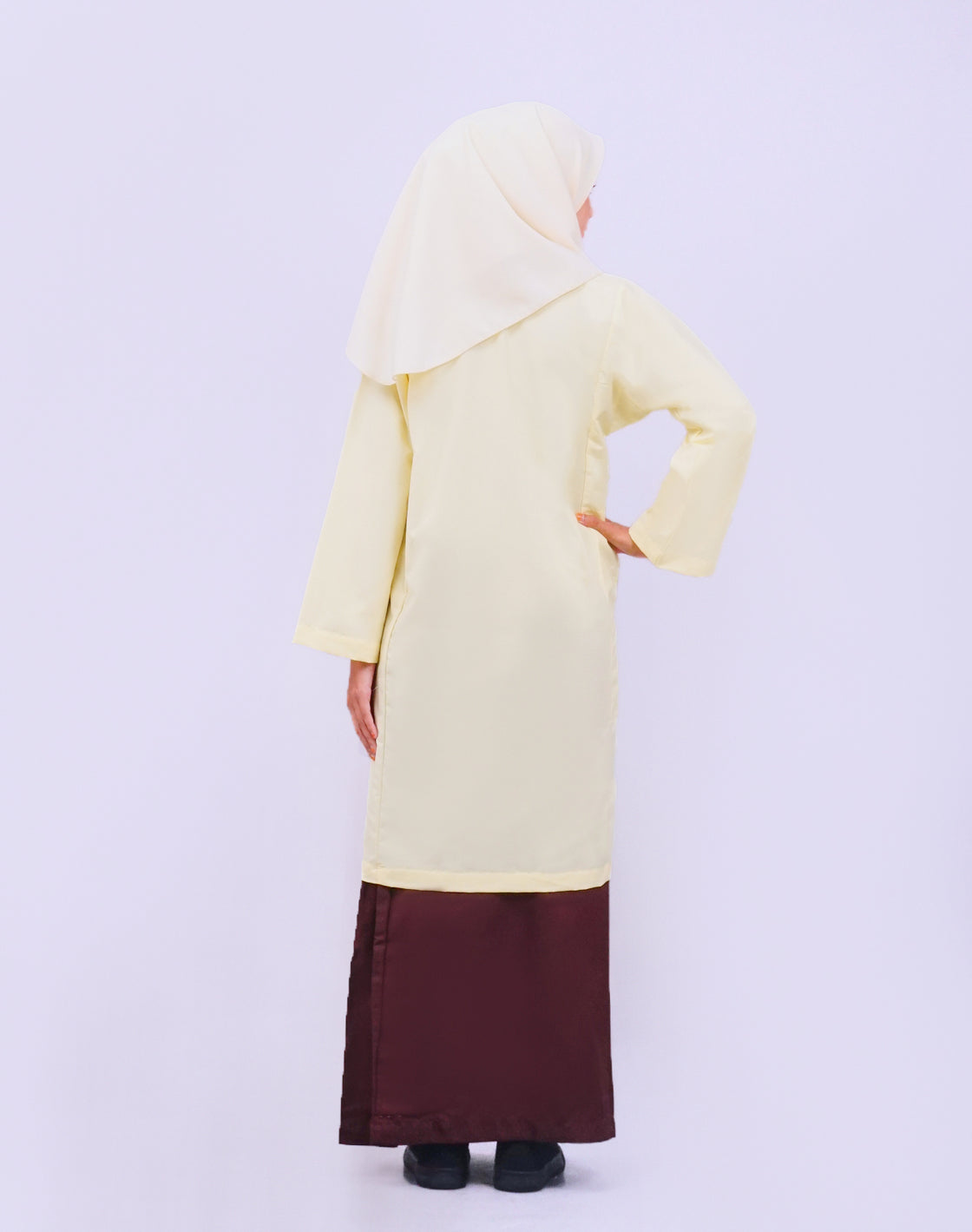 Canggih – Baju Sekolah Lengan Panjang(Berkolar bulat) – Kuning Cair CP009-LYL image 3