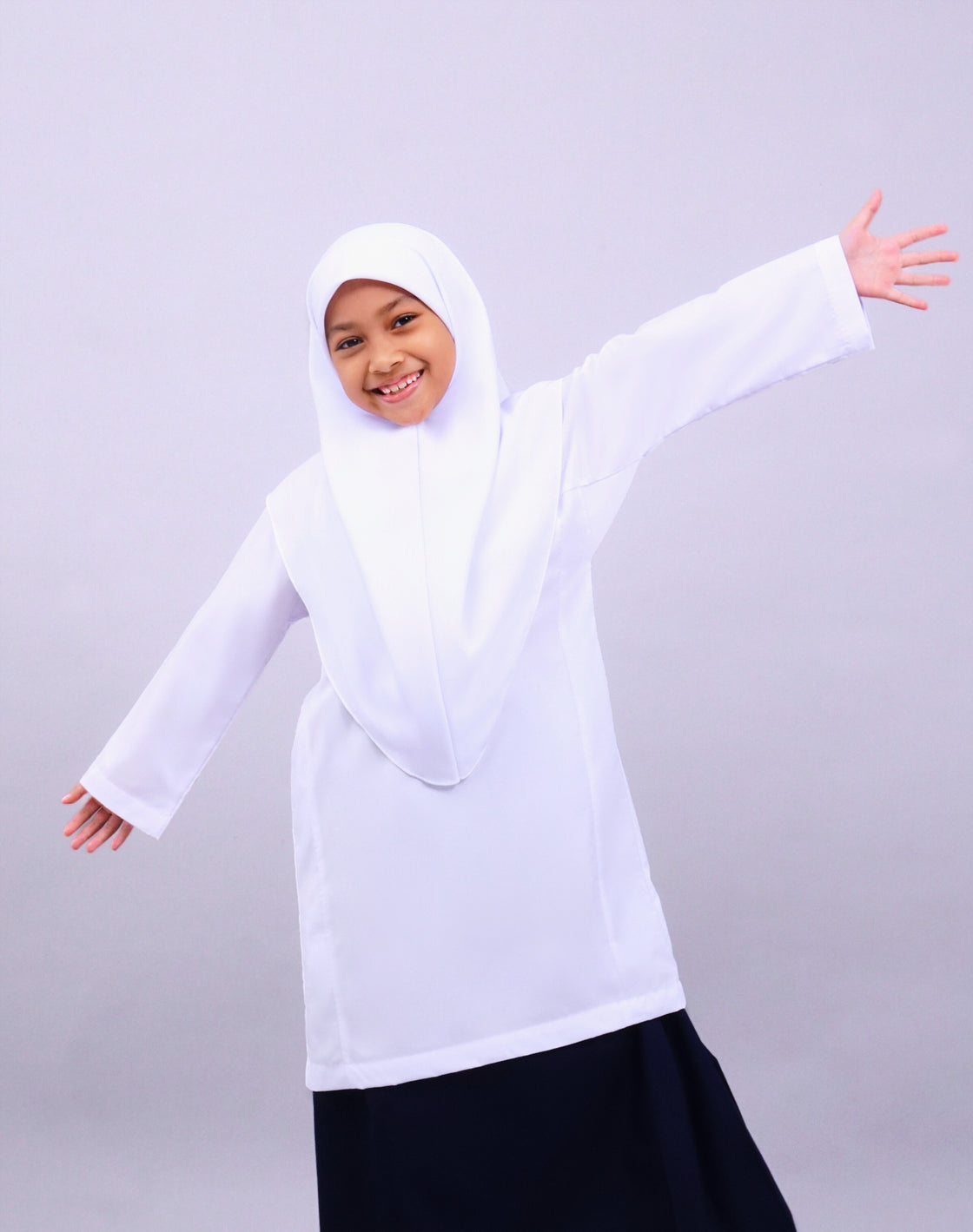 Canggih Baju Kurung Sekolah Pesak - Putih CP009-BK image 0