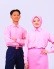 Canggih – Kemeja Sekolah Lengan Panjang (Kolar Keras)  – Merah Jambu CP021-LPK image 0
