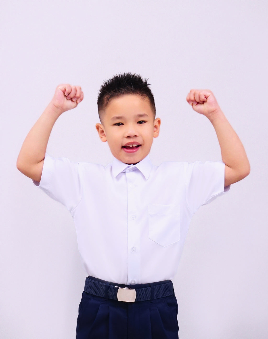 Canggih – Baju Kemeja Lengan Pendek Berkolar - Putih CP001-BS image 0