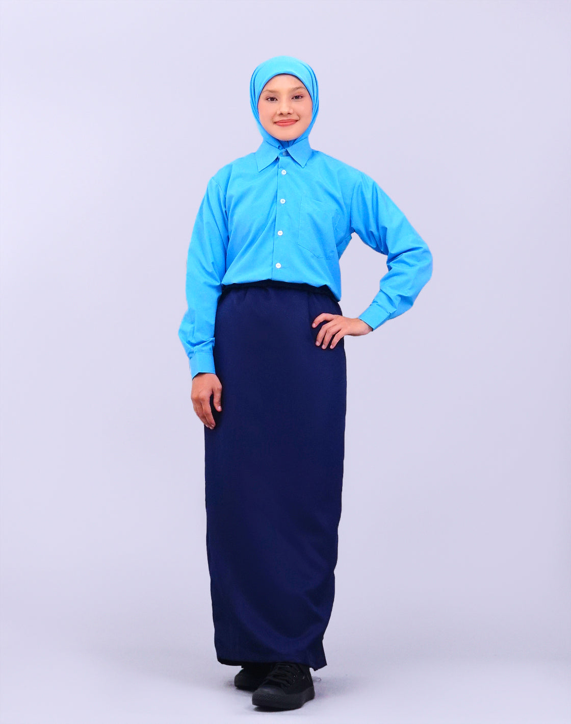 Canggih – Kemeja Pengawas Sekolah Lengan Panjang (Kolar Keras) - Biru CP021-BLS image 4