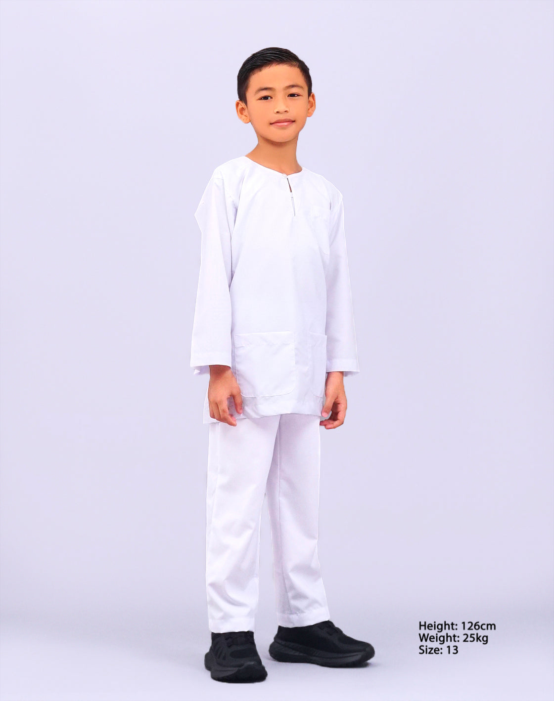 Canggih - Baju Melayu Johor Sekolah Agama - Putih BJ401-B image 2