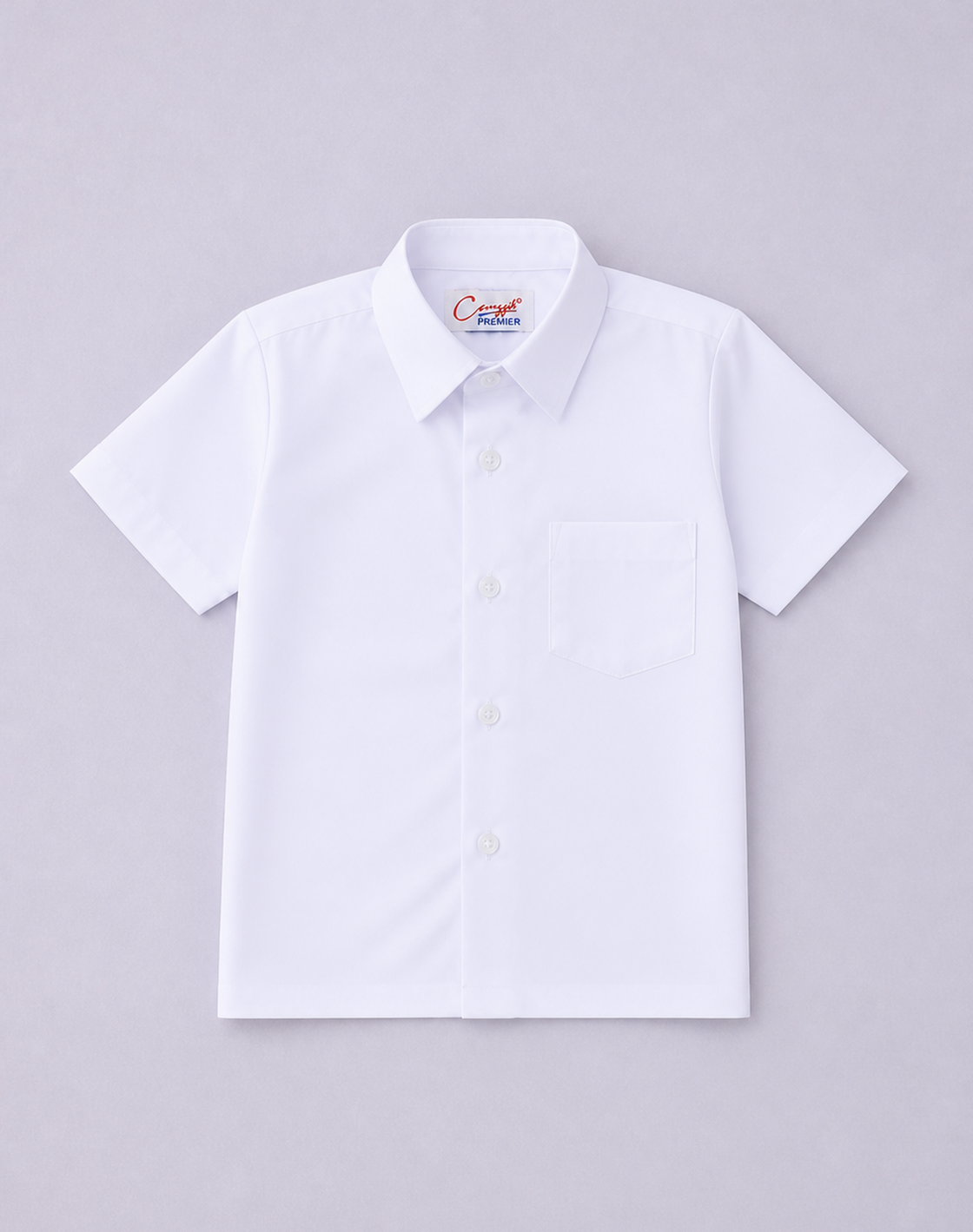 Canggih – Baju Kemeja Lengan Pendek Berkolar - Putih CP001-BS image 1