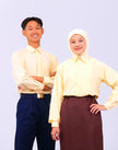 Canggih – Kemeja Sekolah Lengan Panjang (Kolar Keras) – Coklat Cair CP021-LBR image 0