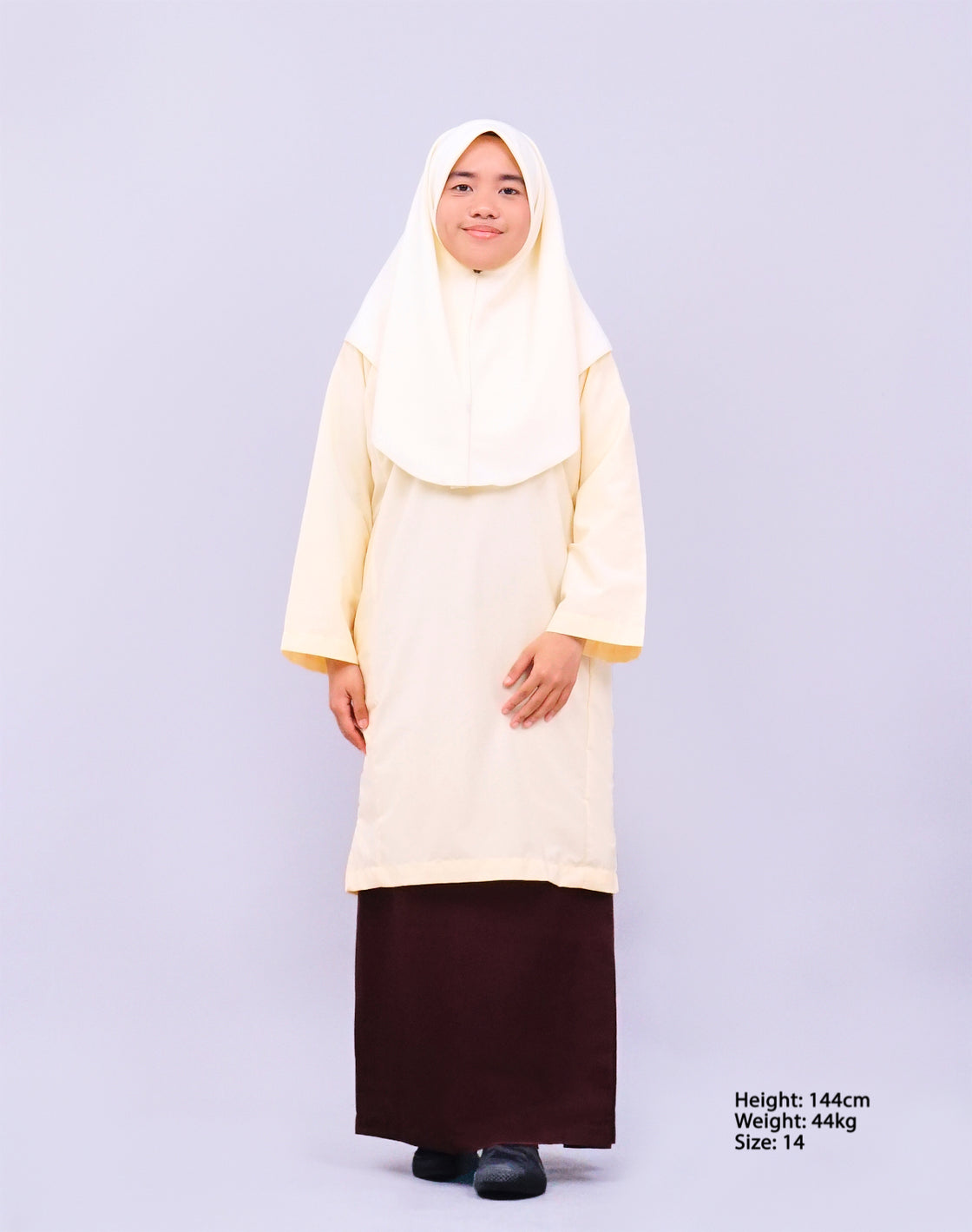 Canggih – Baju Sekolah Lengan Panjang(Berkolar bulat) – Coklat Cair CP009-LBR image 2