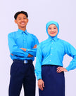 Canggih – Kemeja Pengawas Sekolah Lengan Panjang (Kolar Keras) - Biru CP021-BLS image 0