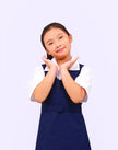 Pinafore Sekolah Rendah Biru Gelap