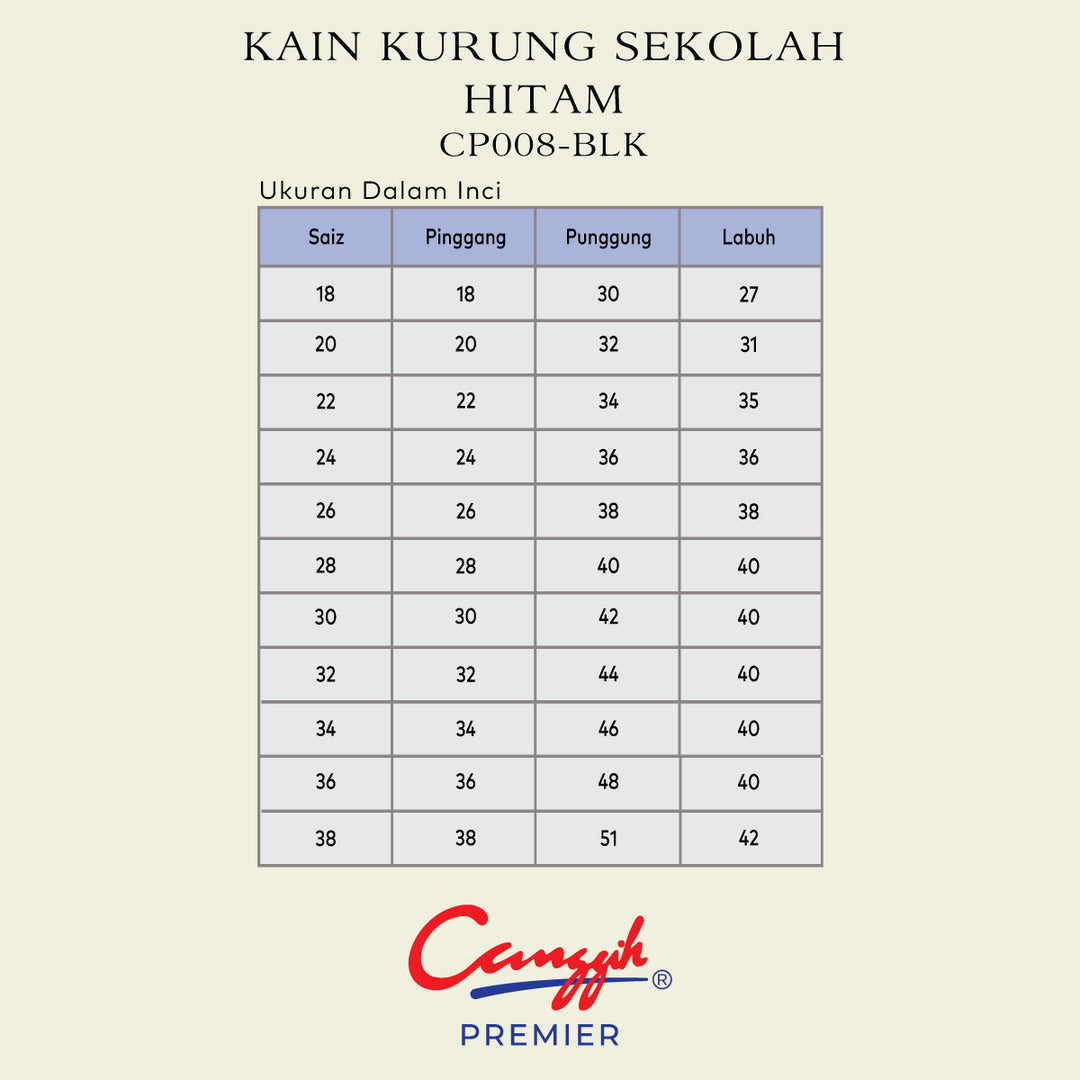 Kain Kurung Sekolah Hitam