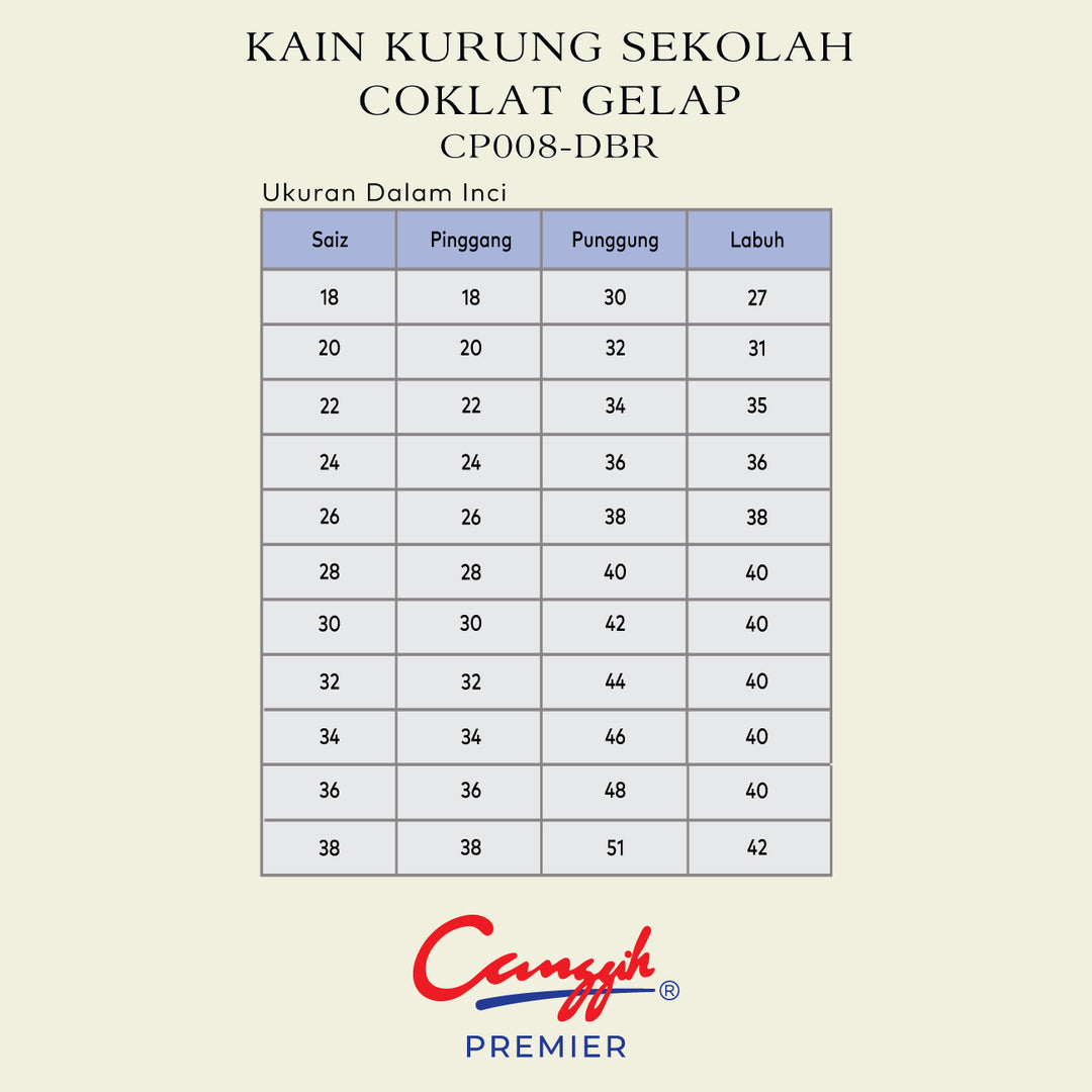 Kain Kurung Sekolah Coklat Gelap