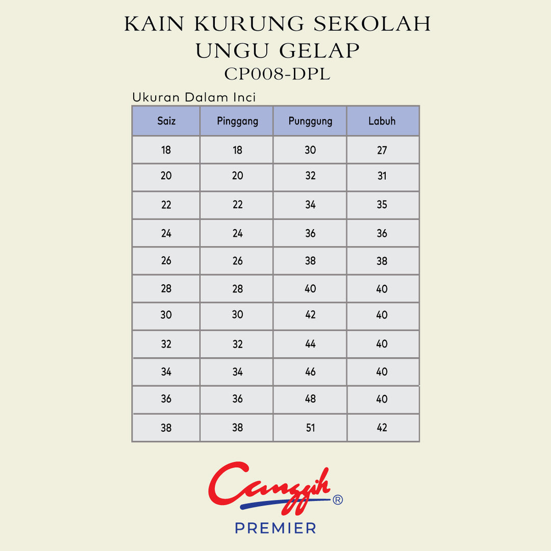 Kain Kurung Sekolah Ungu Gelap
