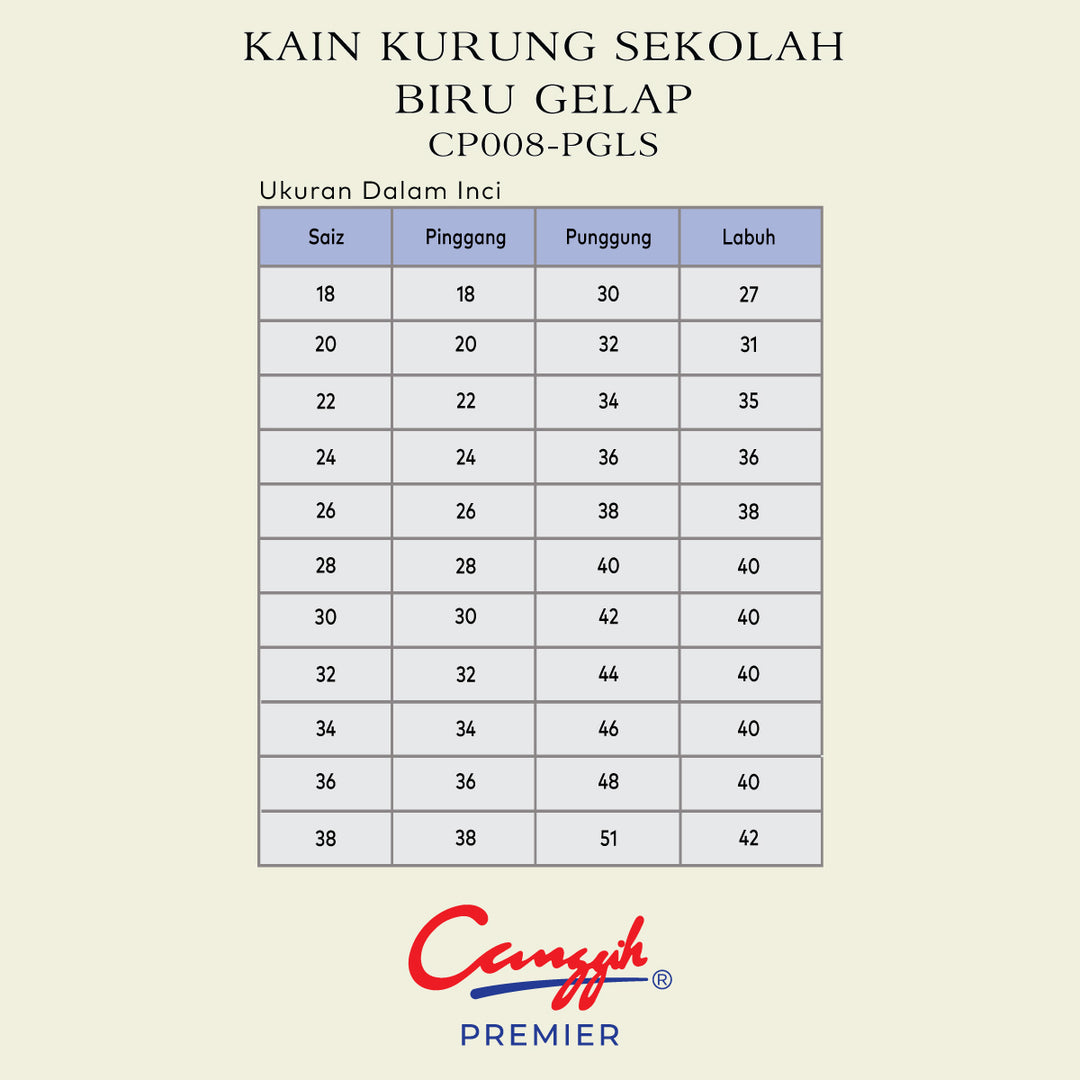 Kain Kurung Sekolah Biru Gelap