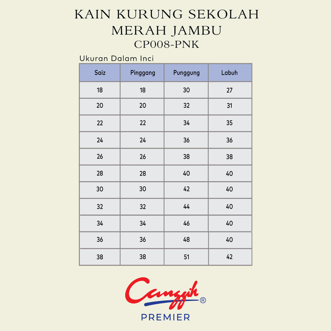 Kain Kurung Sekolah Merah Jambu