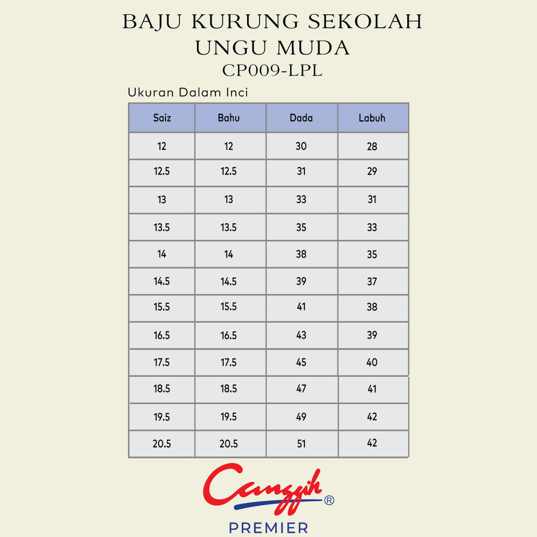 Baju Kurung Sekolah Ungu Muda