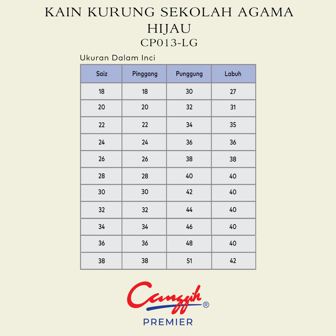 Kain Kurung Sekolah Agama Hijau