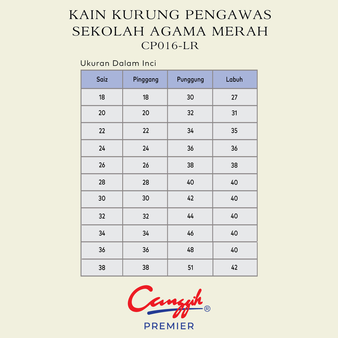 Kain Kurung Pengawas Sekolah Agama Merah
