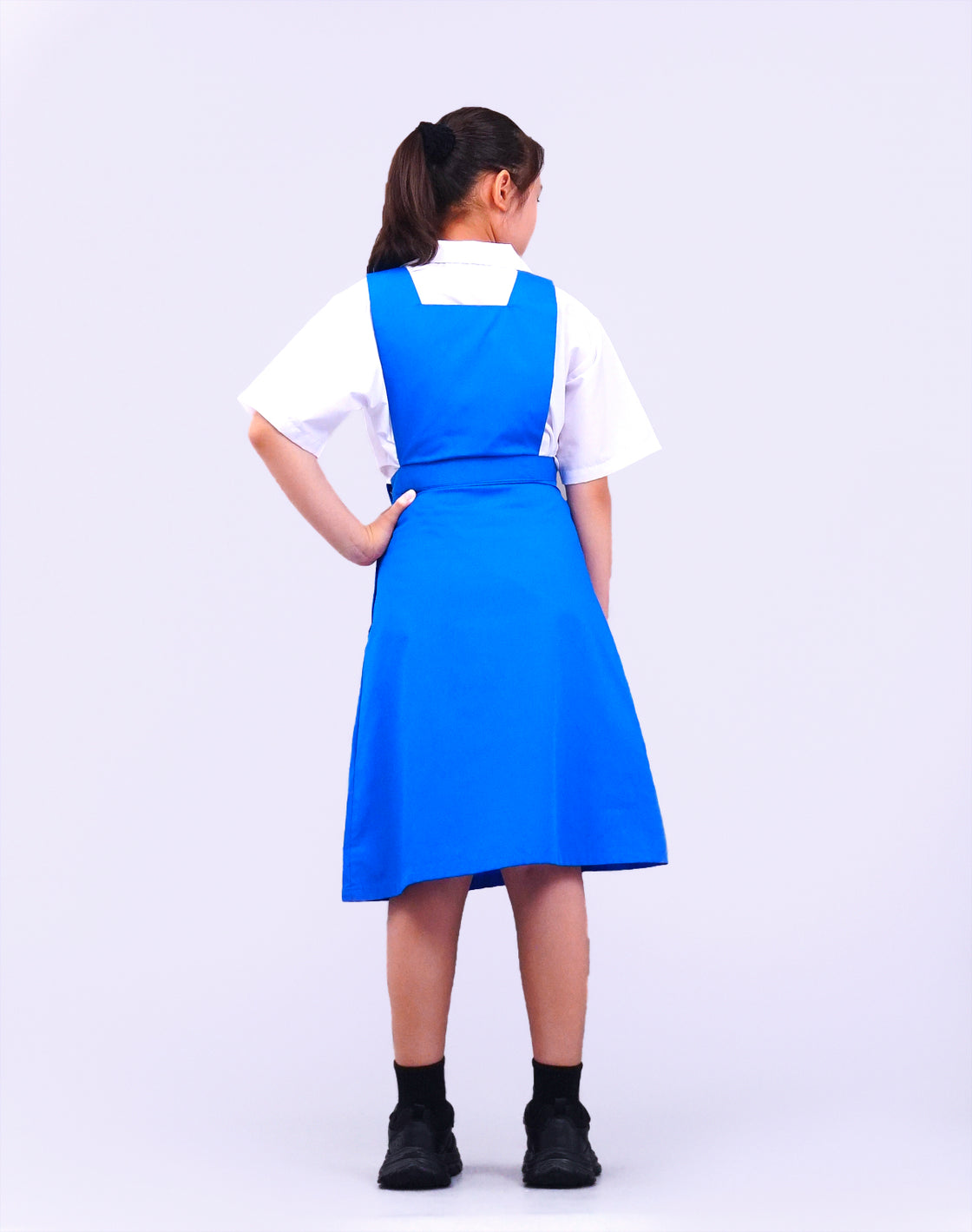 Pinafore Sekolah Menengah Biru Turquoise