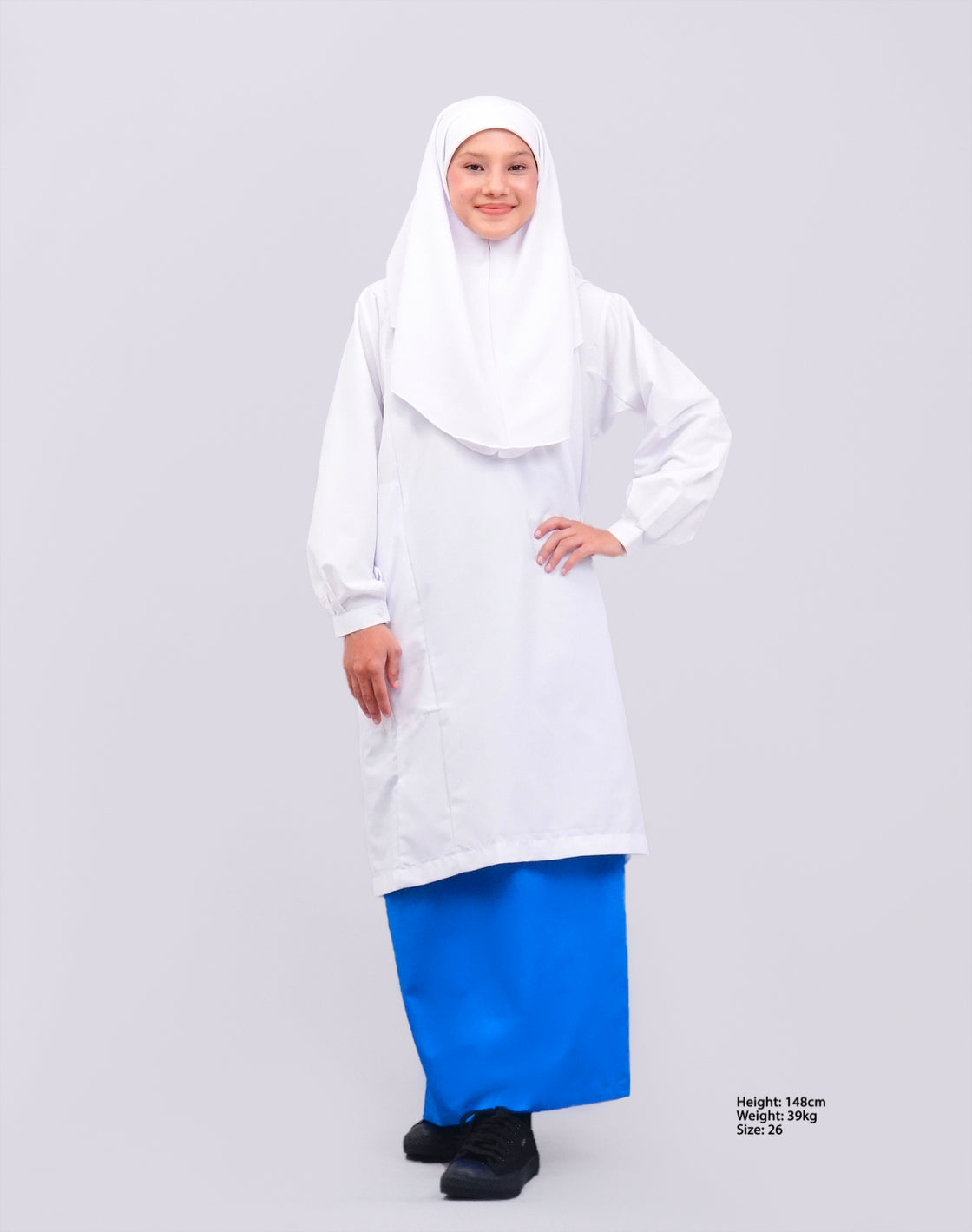 Kain Kurung Sekolah Menengah Biru Turquoise