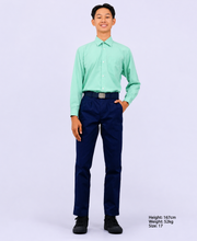 Kemeja Sekolah Lengan Panjang Hijau Teal