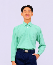 Kemeja Sekolah Lengan Panjang Hijau Teal