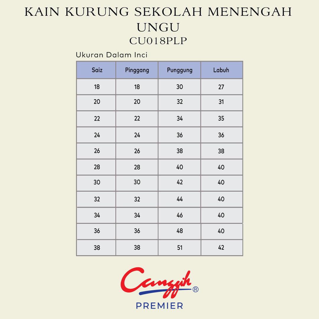 Kain Kurung Sekolah Menengah Ungu