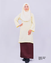 Canggih – Baju Sekolah Lengan Panjang(Berkolar bulat) – Kuning Cair CP009-LYL image 2